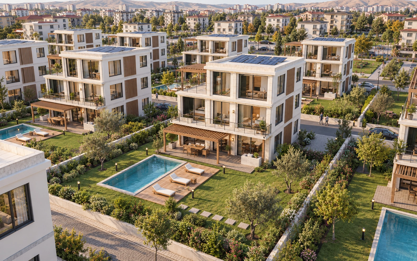 4+1 villa dış görünüş, açı 0 derece