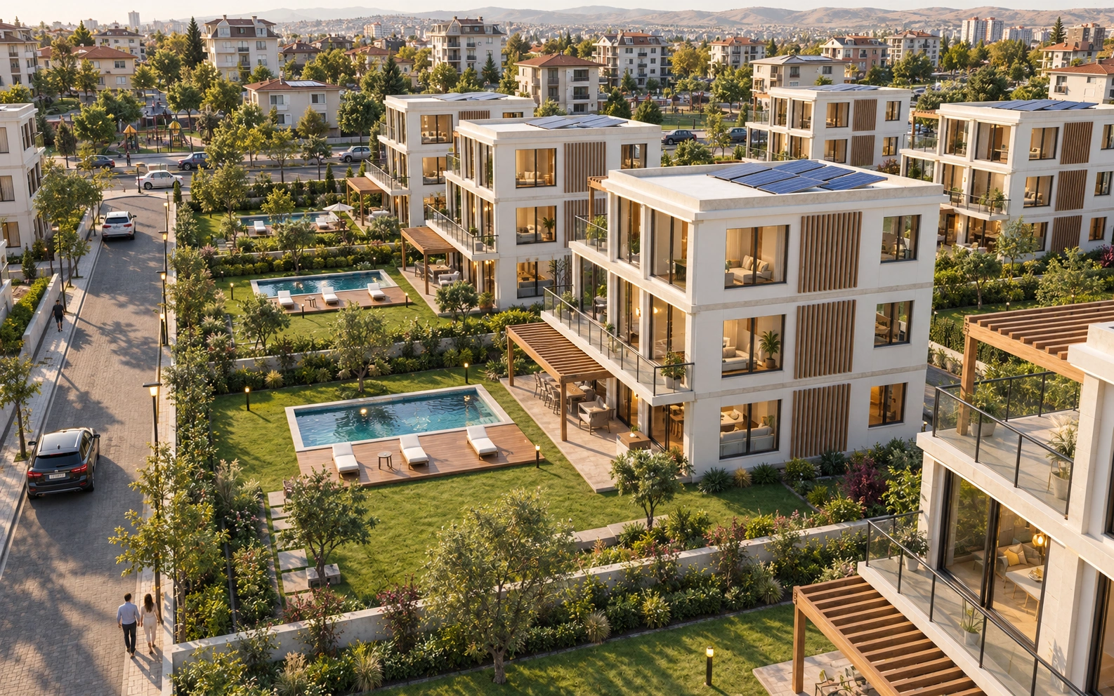 V03 · Birlik villa tipi, örnek dış cephe